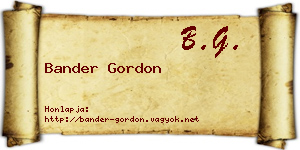 Bander Gordon névjegykártya