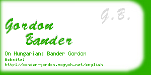 gordon bander business card